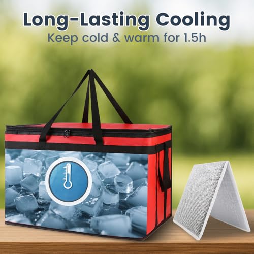 Insulated Food Delivery Bag for Doordash Uber Eats Cold Warmer XXX-Large
| Thermal Frozen Carrier Bag with Hard Bottom